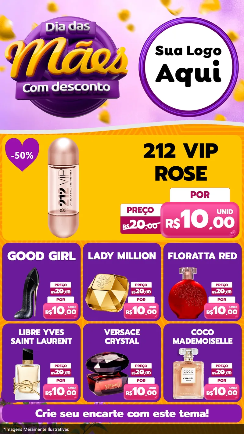 Modelo de Rede Social para Stories com o tema Dia das Mães com Desconto para Perfumes