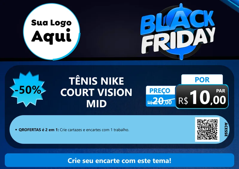 Modelo de Cartaz para Cartaz A4 Horizontal com o tema Black Friday para Calçados