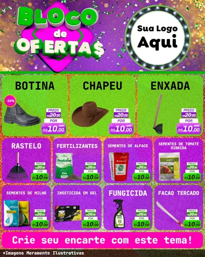Modelo de Rede Social para Feed Instagram com o tema Bloco de Ofertas para Agropecuária