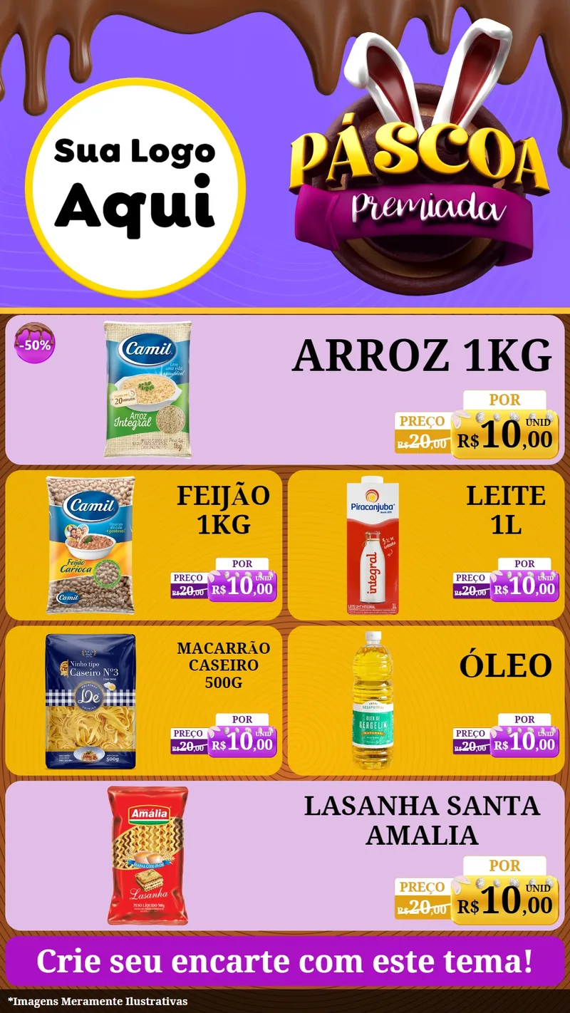 Modelo de TV para TV Vertical com o tema Páscoa Premiada para Supermercado