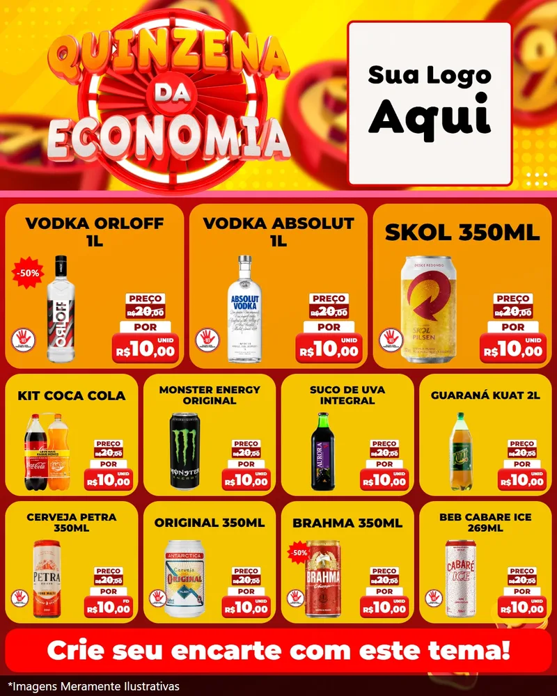 Modelo de Rede Social para Feed Instagram com o tema Quinzena Da Economia para Distribuidora de bebidas