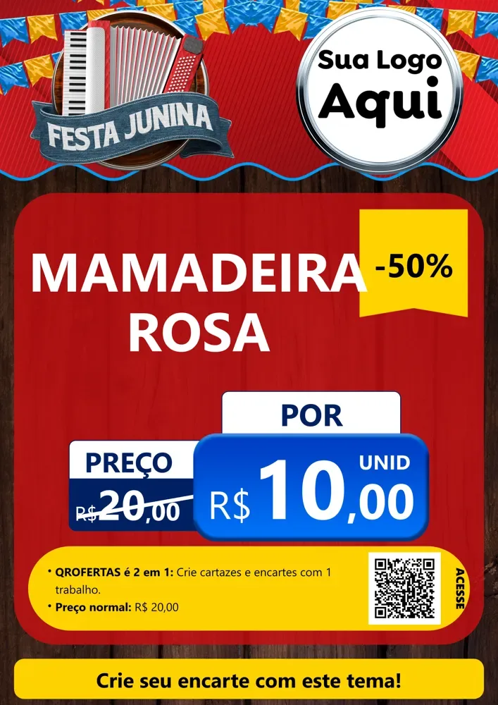 Modelo de Cartaz para Cartaz A4 Vertical com o tema Festa Junina para Bebês