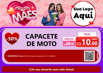 Modelo de Cartaz para Cartaz A4 Horizontal com o tema Mês Das Mães para Moto peças