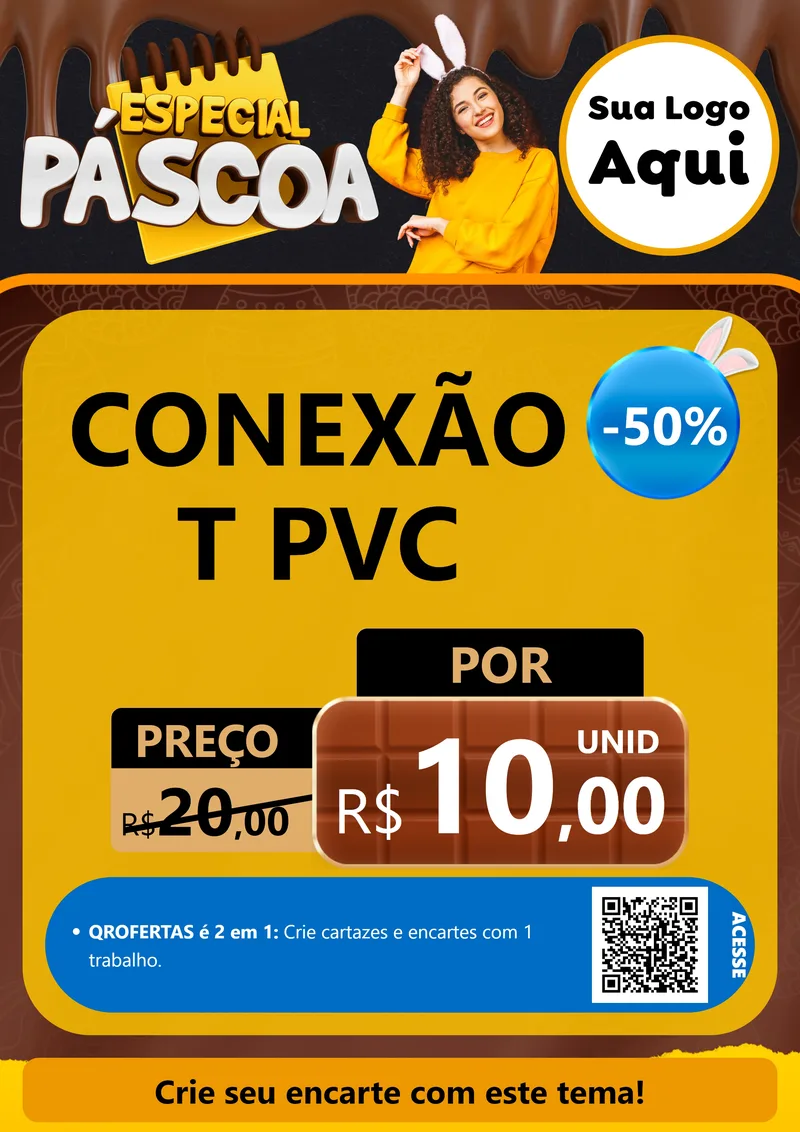 Modelo de Cartaz para Cartaz A4 Vertical com o tema Especial Páscoa para Tubos e conexões