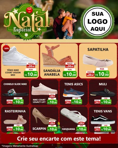 Modelo de Rede Social para Feed Instagram com o tema Natal Especial para Calçados