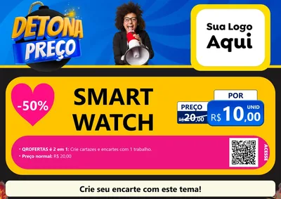 Modelo de Cartaz para Cartaz A4 Horizontal com o tema Detona Preços para Informática