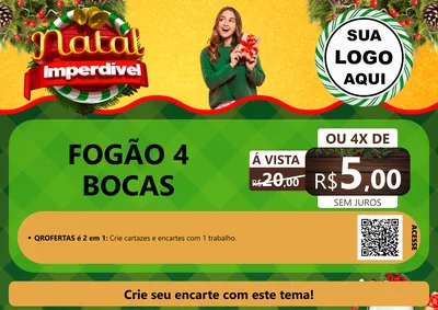 Modelo de Cartaz para Cartaz A4 Horizontal com o tema Natal Imperdível para Móveis e Eletro