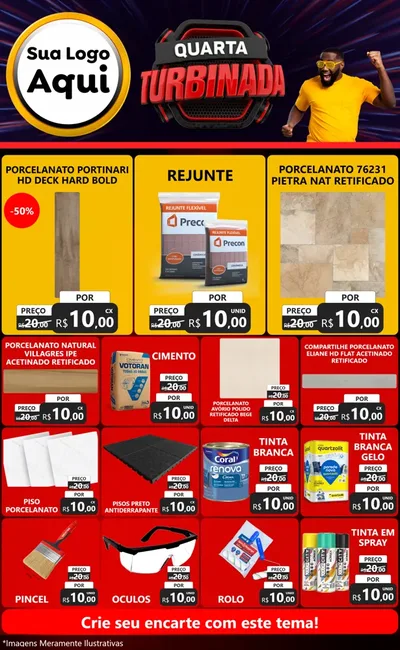 Modelo de Encarte para Encarte Grande com o tema Quarta Turbinada para Pisos e revestimentos