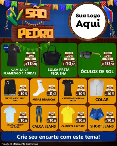 Modelo de Rede Social para Feed Instagram com o tema São Pedro para Roupas e acessórios