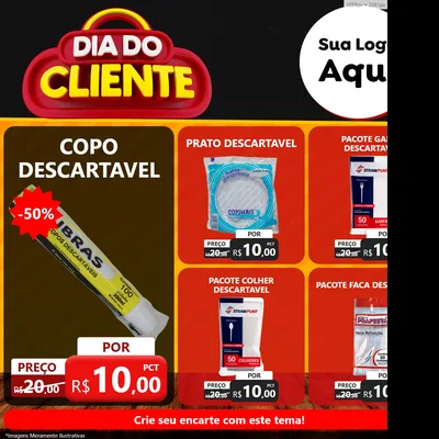 Modelo de Rede Social para Feed Facebook com o tema Dia do Cliente para Embalagens
