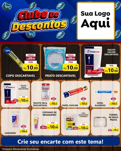 Modelo de Rede Social para Feed Instagram com o tema Clube de Descontos para Embalagens