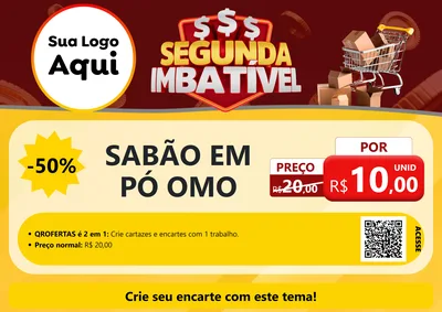 Modelo de Cartaz para Cartaz A4 Horizontal com o tema Segunda Imbatível para Produtos de Limpeza