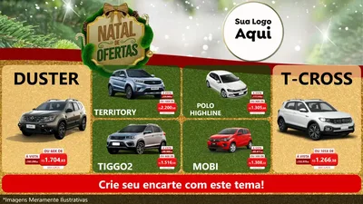 Modelo de TV para TV Horizontal com o tema Ofertas de Natal para Concessionaria de Carros