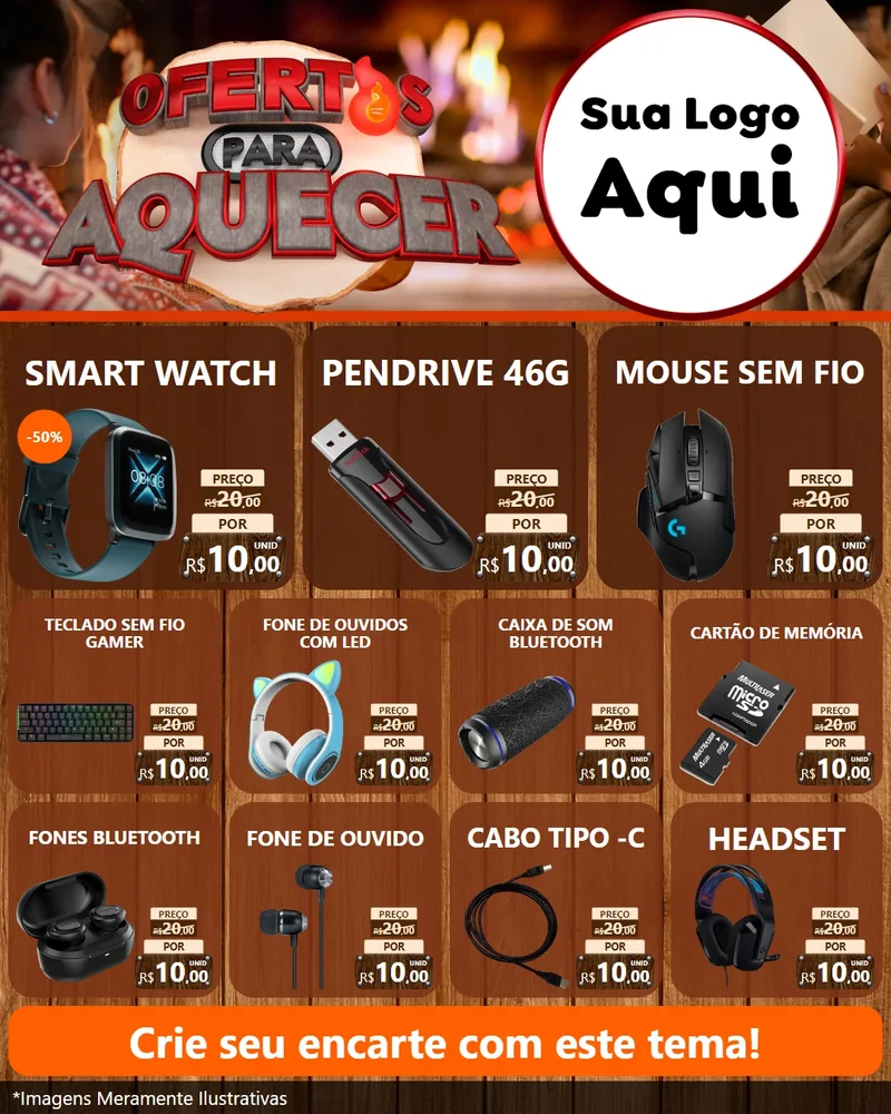 Modelo de Rede Social para Feed Instagram com o tema Ofertas Para Aquecer para Informática