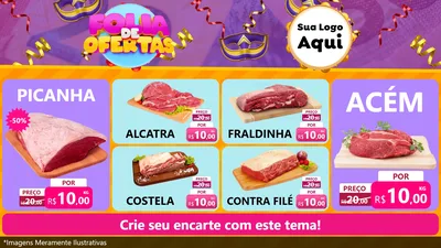 Modelo de TV para TV Horizontal com o tema Folia de Ofertas para Açougue