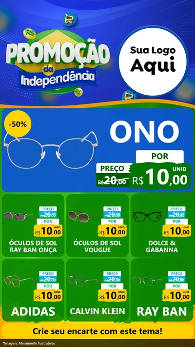 Modelo de Rede Social para Stories com o tema Promoção da Independência para Óticas