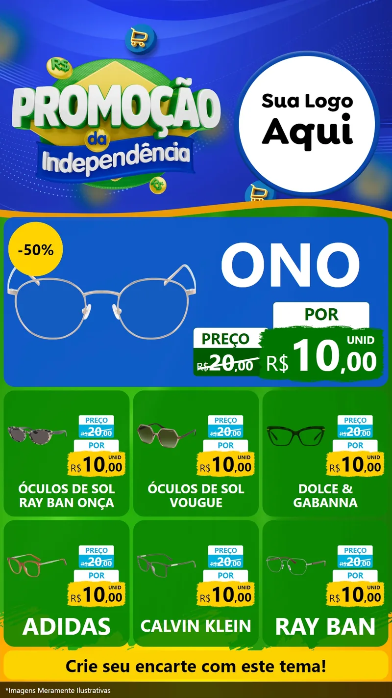 Modelo de Rede Social para Stories com o tema Promoção da Independência para Óticas