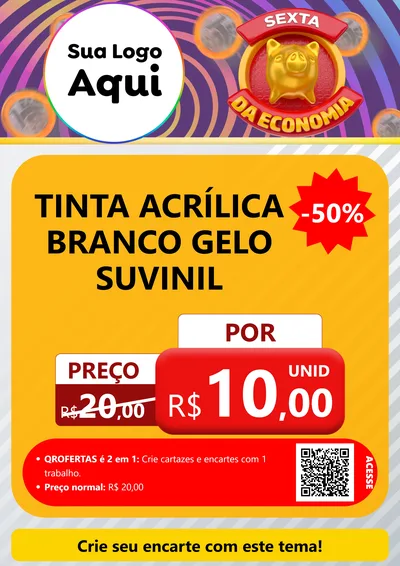 Modelo de Cartaz para Cartaz A4 Vertical com o tema Sexta da Economia para Tintas e Ferramentas