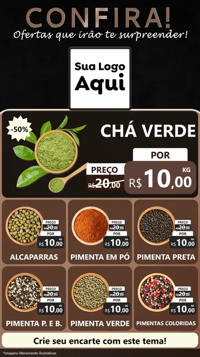 Modelo de Rede Social para Stories com o tema Confira! Ofertas que irão te surpreender! para Produtos Naturais