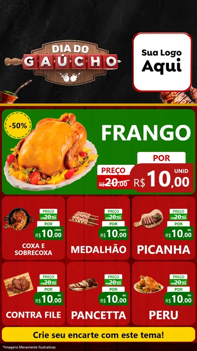 Modelo de Rede Social para Stories com o tema Dia do Gaúcho para Assados