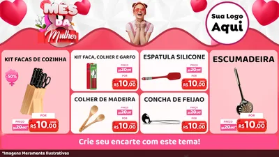Modelo de TV para TV Horizontal com o tema Mês da Mulher para Utilidades Domésticas