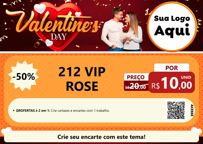 Modelo de Cartaz para Cartaz A4 Horizontal com o tema Valentine's Day para Perfumes
