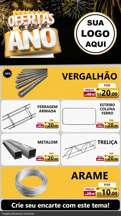 Modelo de TV para TV Vertical com o tema Ofertas de Fim de Ano para Ferragens