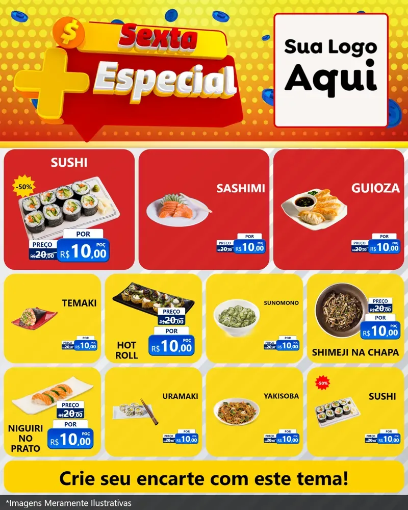 Modelo de Rede Social para Feed Instagram com o tema Sexta Mais Especial para Comida japonesa