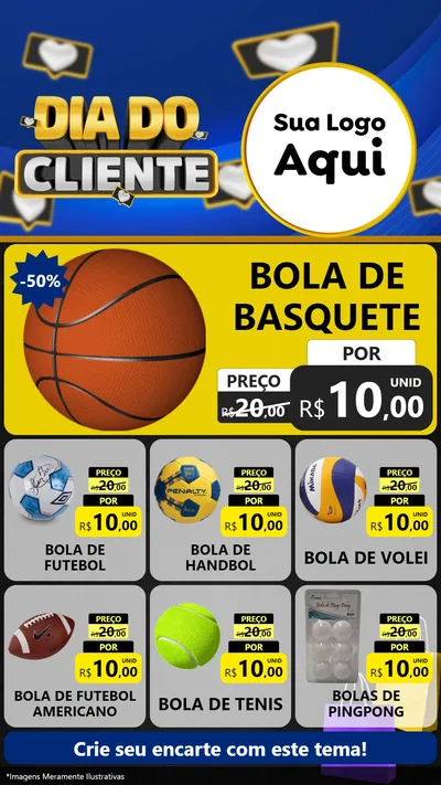 Modelo de Rede Social para Stories com o tema Dia Do Cliente para Artigos Esportivos