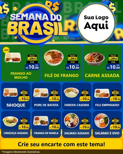 Modelo de Rede Social para Feed Instagram com o tema Semana Do Brasil para Restaurante