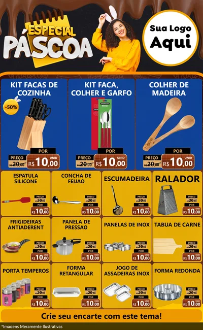 Modelo de Encarte para Encarte Grande com o tema Especial Páscoa para Utilidades Domésticas