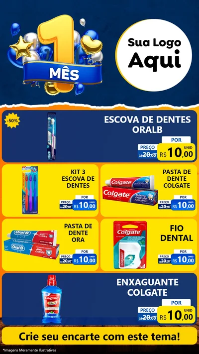 Modelo de TV para TV Vertical com o tema Um Mês de Aniversário para Higiene Pessoal
