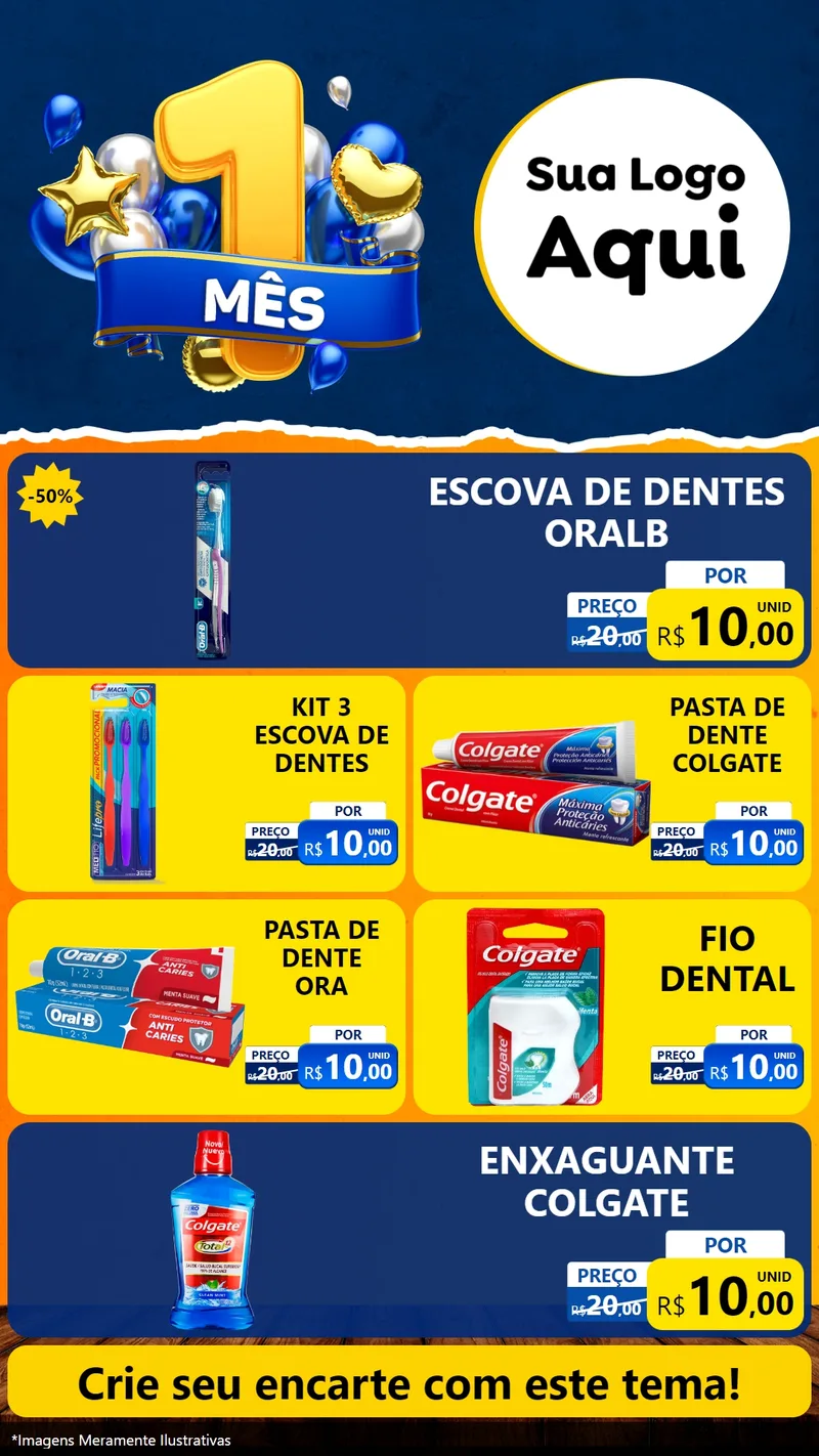 Modelo de TV para TV Vertical com o tema Um Mês de Aniversário para Higiene Pessoal