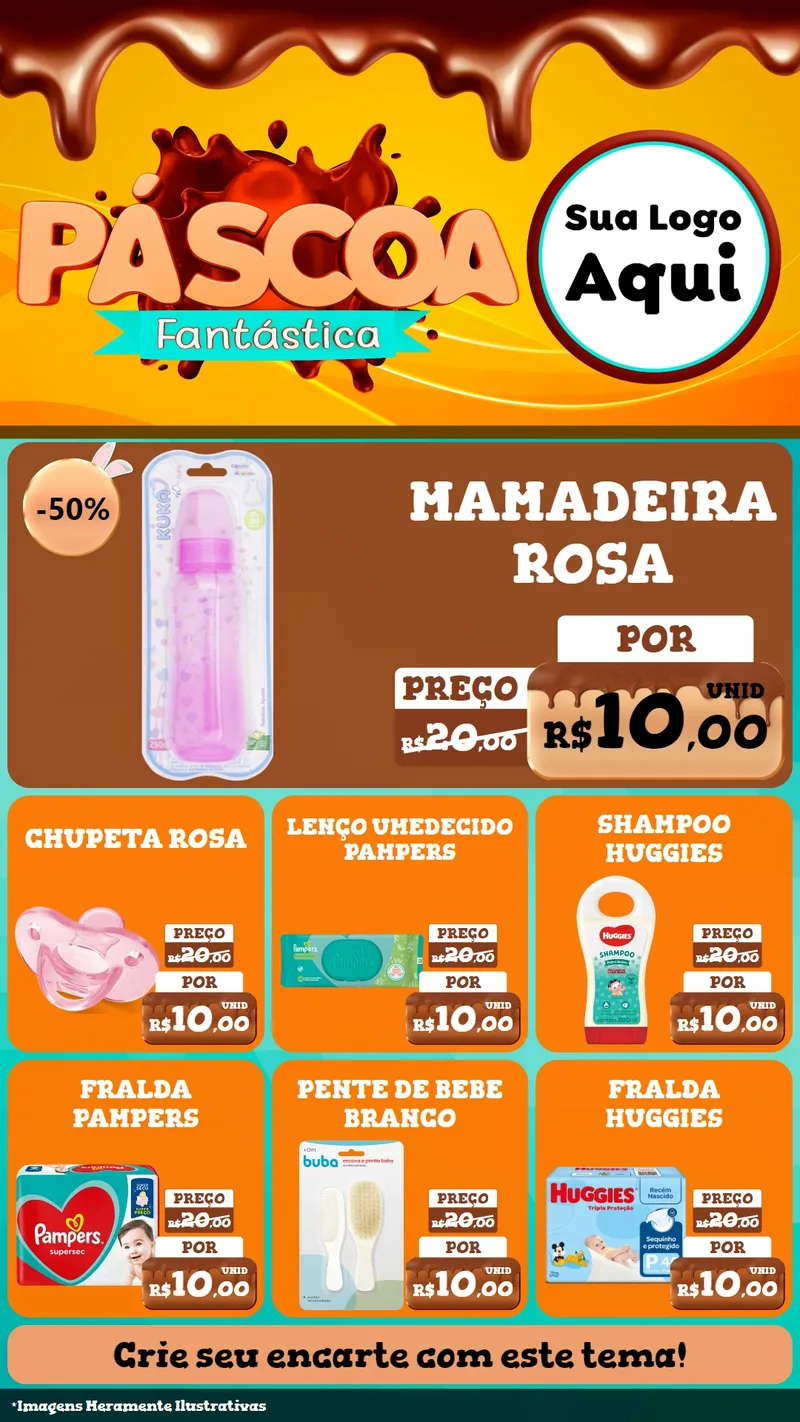 Modelo de Rede Social para Stories com o tema Páscoa Fantástica para Bebês