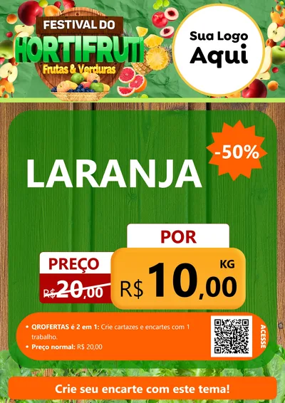 Modelo de Cartaz para Cartaz A4 Vertical com o tema Festival do Hortifruti para Hortifrúti