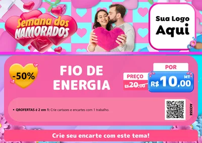 Modelo de Cartaz para Cartaz A4 Horizontal com o tema Semana dos Namorados para Materiais Elétricos