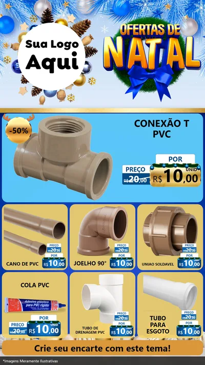 Modelo de Rede Social para Stories com o tema Ofertas de Natal para Tubos e conexões