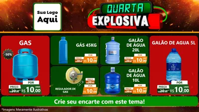 Modelo de TV para TV Horizontal com o tema Quarta Explosiva para Água e gás