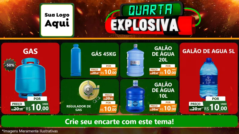 Modelo de TV para TV Horizontal com o tema Quarta Explosiva para Água e gás