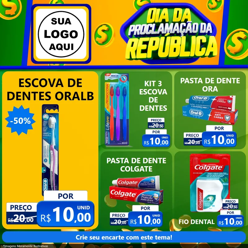 Modelo de Rede Social para Feed Facebook com o tema Dia Da Proclamação da República para Higiene Pessoal