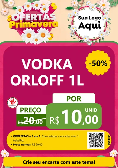 Modelo de Cartaz para Cartaz A4 Vertical com o tema Ofertas de Primavera para Distribuidora de bebidas