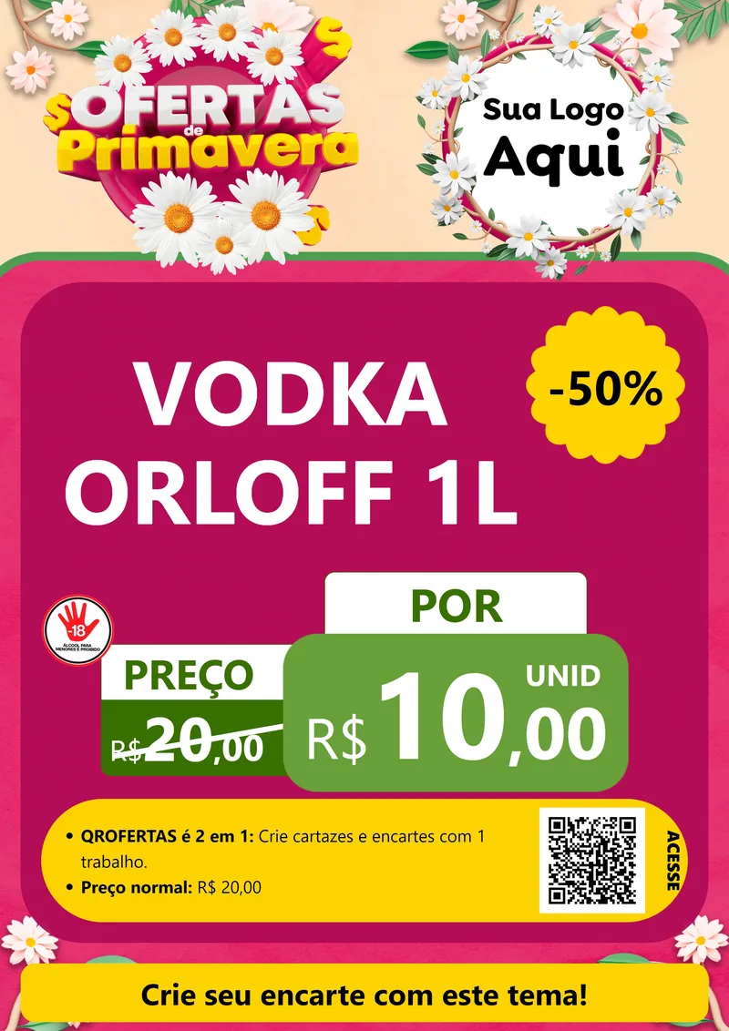 Modelo de Cartaz para Cartaz A4 Vertical com o tema Ofertas de Primavera para Distribuidora de bebidas
