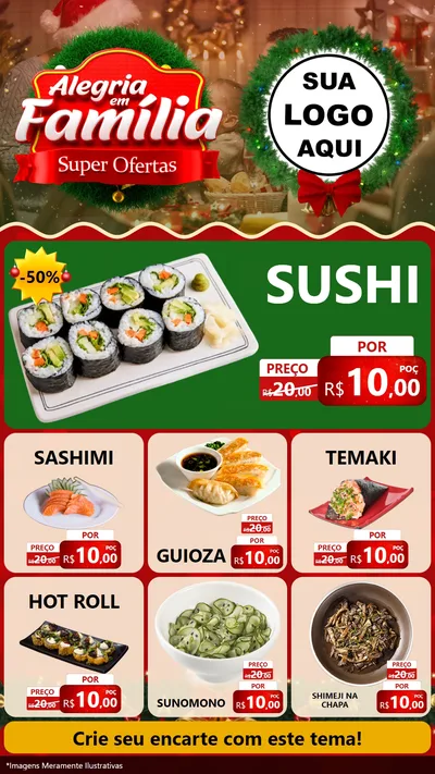 Modelo de Rede Social para Stories com o tema Alegria Em Família - Super Ofertas para Comida japonesa