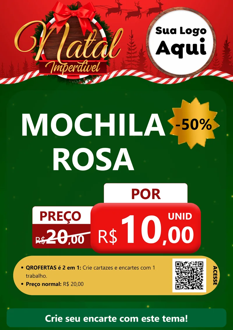 Modelo de Cartaz para Cartaz A4 Vertical com o tema Natal Imperdível para Papelaria