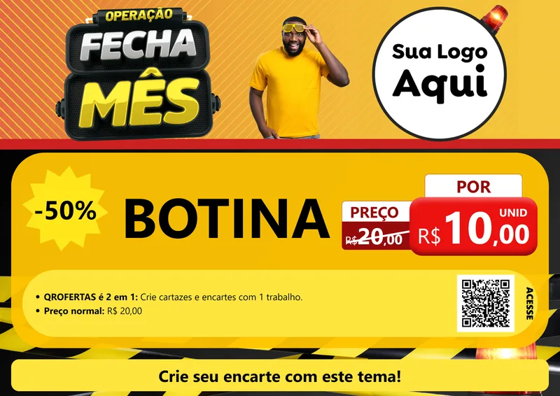 Modelo de Cartaz para Cartaz A4 Horizontal com o tema Operação Fecha Mês para Agropecuária