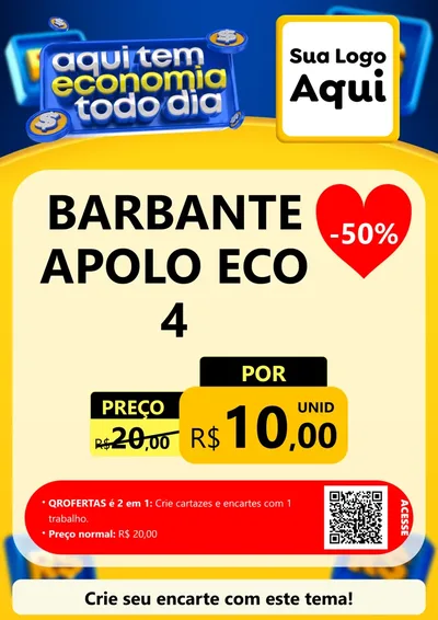 Modelo de Cartaz para Cartaz A4 Vertical com o tema Aqui Tem Economia Todo Dia para Armarinho e Aviamentos