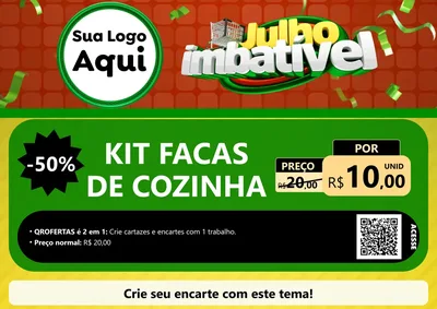 Modelo de Cartaz para Cartaz A4 Horizontal com o tema Julho Imbatível para Utilidades Domésticas