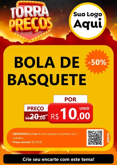 Modelo de Cartaz para Cartaz A4 Vertical com o tema Torra Preços para Artigos Esportivos
