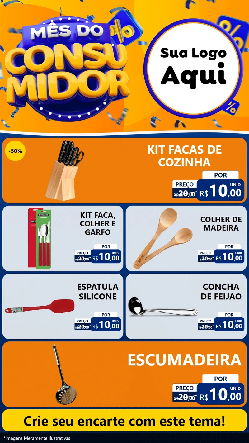 Modelo de TV para TV Vertical com o tema Mês do Consumidor para Utilidades Domésticas