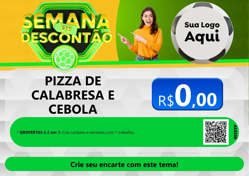 Modelo de Cartaz para Cartaz A4 Horizontal com o tema Semana de Descontão - Copa para Pizzaria